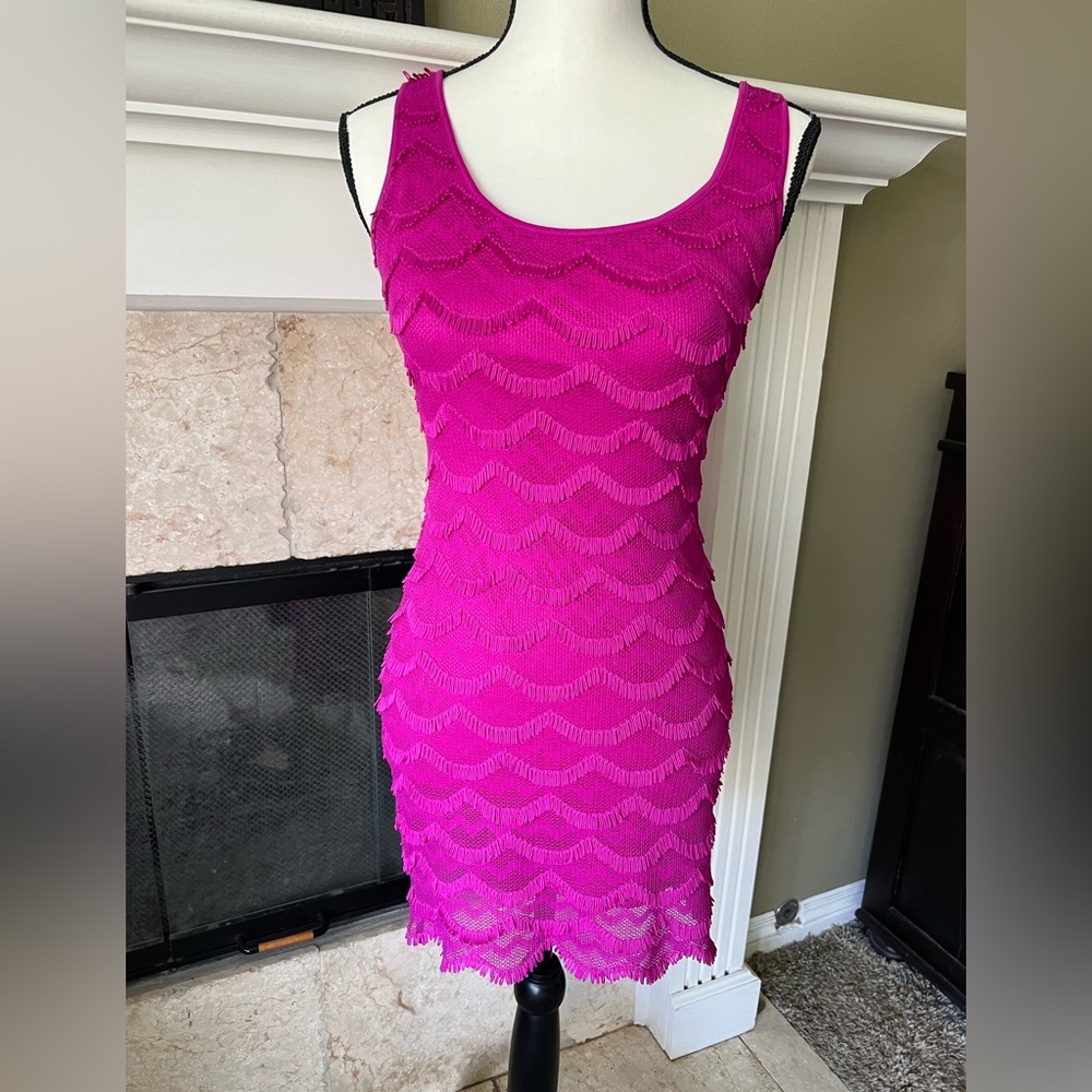 Guess pink fringe Barbie dress, size 0